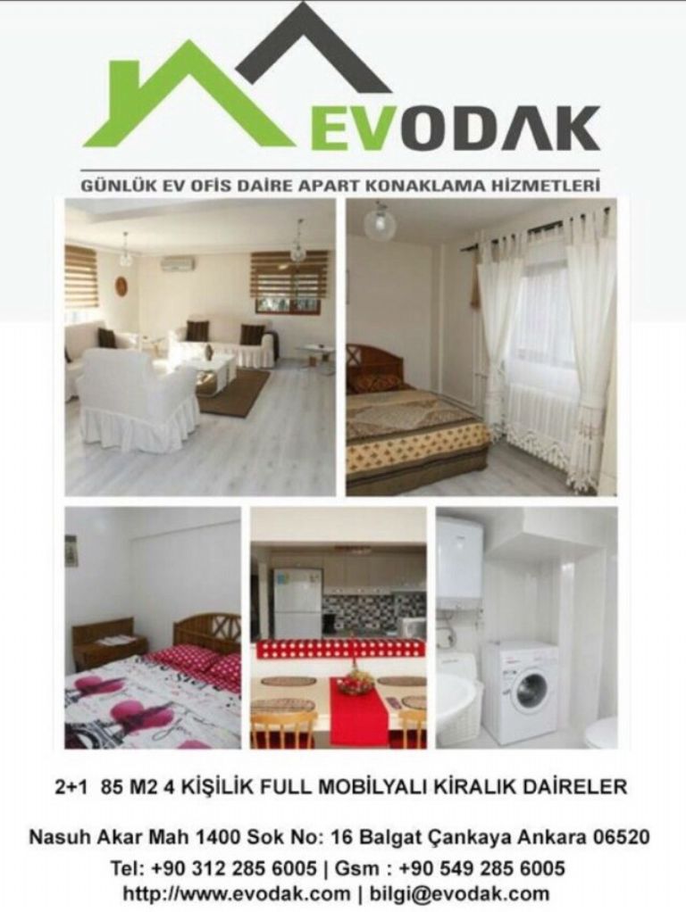 Balgat Mobilyali Kiralik Daire 0312 2856005