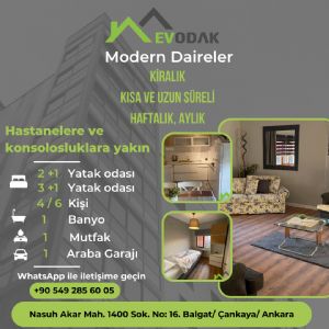 Daily & Weekly Rental Apartment in Ankara
